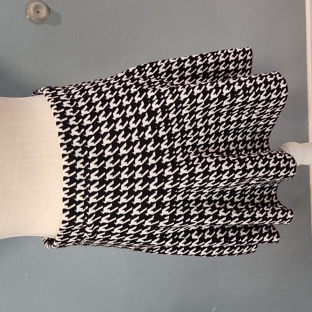 Vintage Y2K Candies Houndstooth Print Sweater Skater Circle Midi Length Skirt - Picture 4 of 8